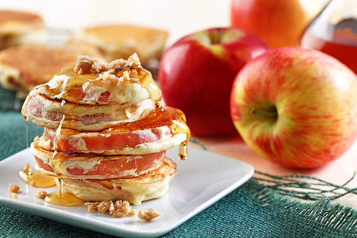 Gluten-Free Apple Ring Cinnamon Streusel Pancakes Recipe