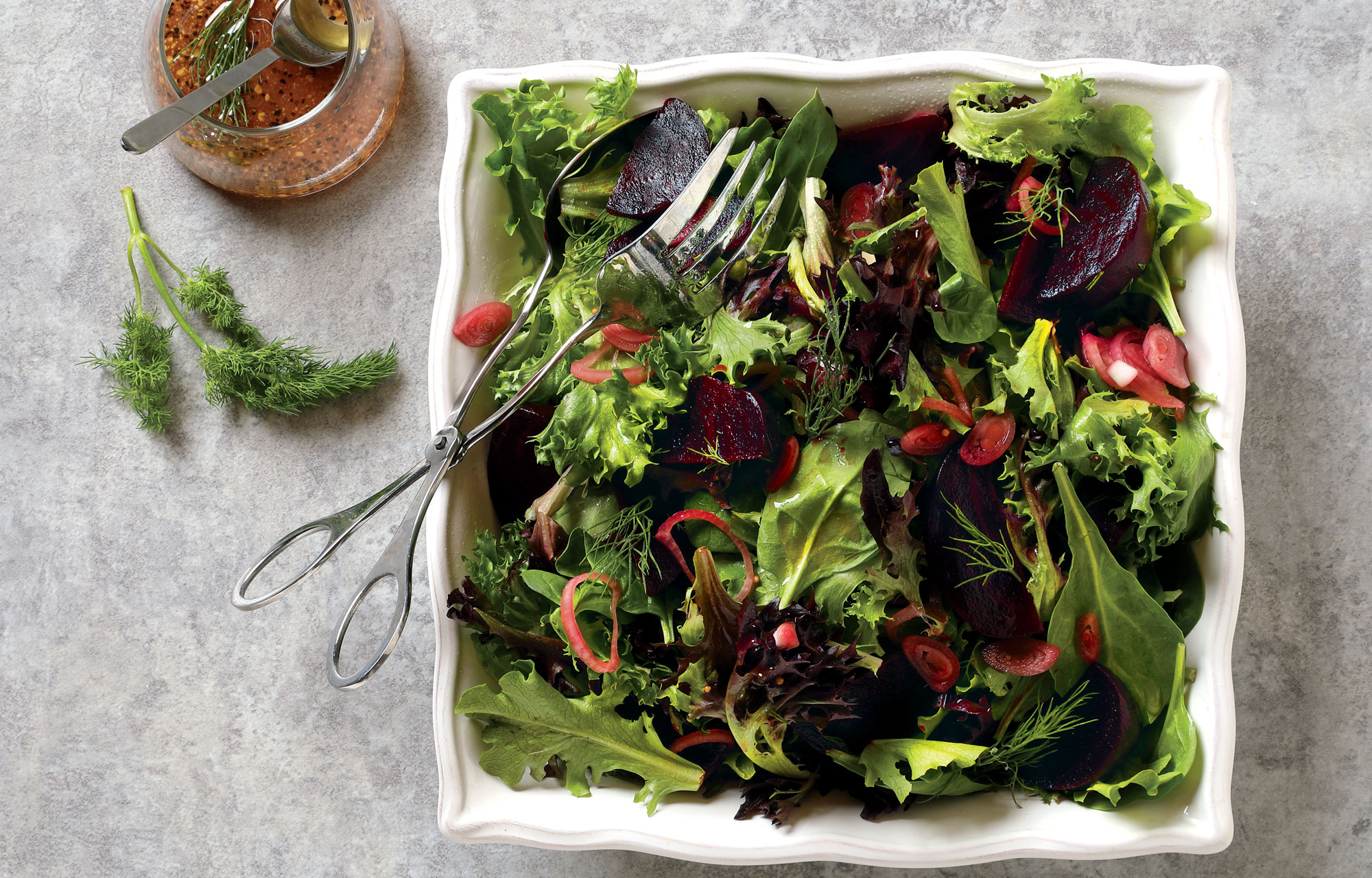 Pickled Shallot and Beet Salad with Dill Vinaigrette recipe