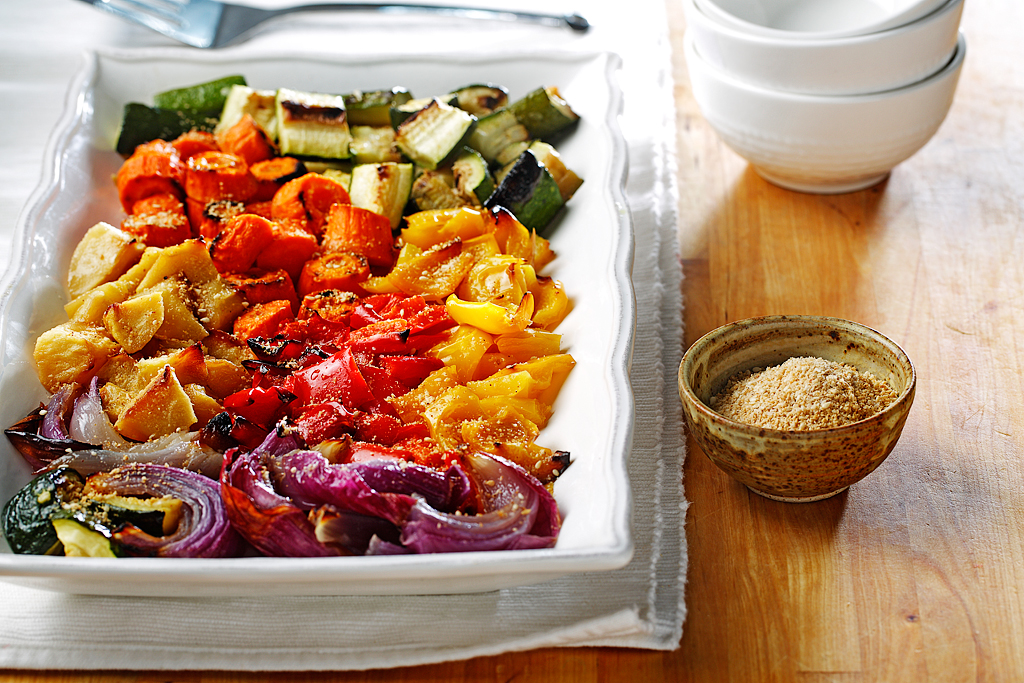 Roasted Vegetable & Apple Salad with Spicy Gomasio Recipe