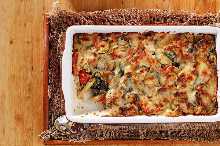 Roasted Vegetables and Pasta Bake Recipe