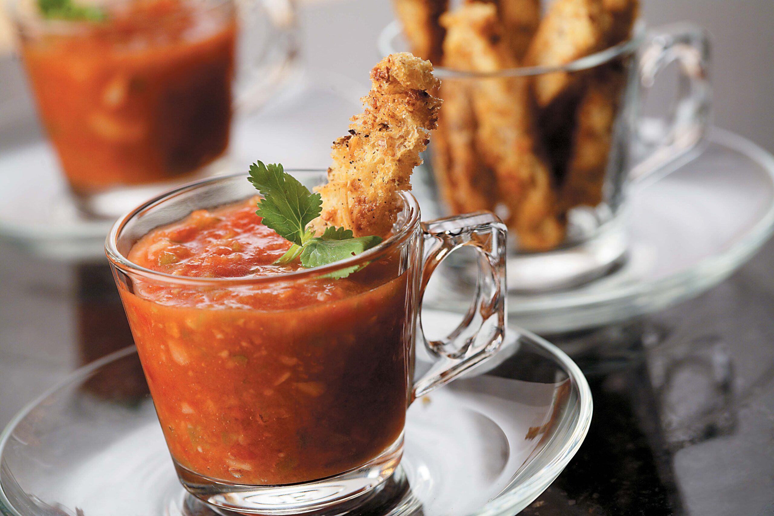 Gazpacho with Multi-Grain Croutons Recipe