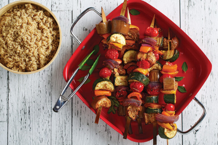 Rainbow Veggie Kebabs with Mediterranean Style Marinade recipe